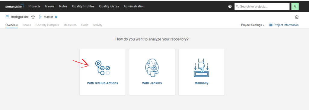 select With GitHub actions