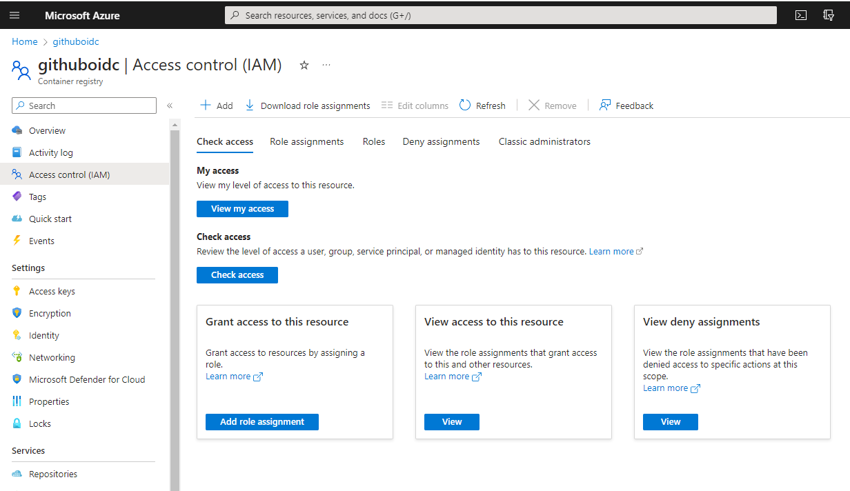 GitHub Federated integration: Azure Key Vault & ACR- Example