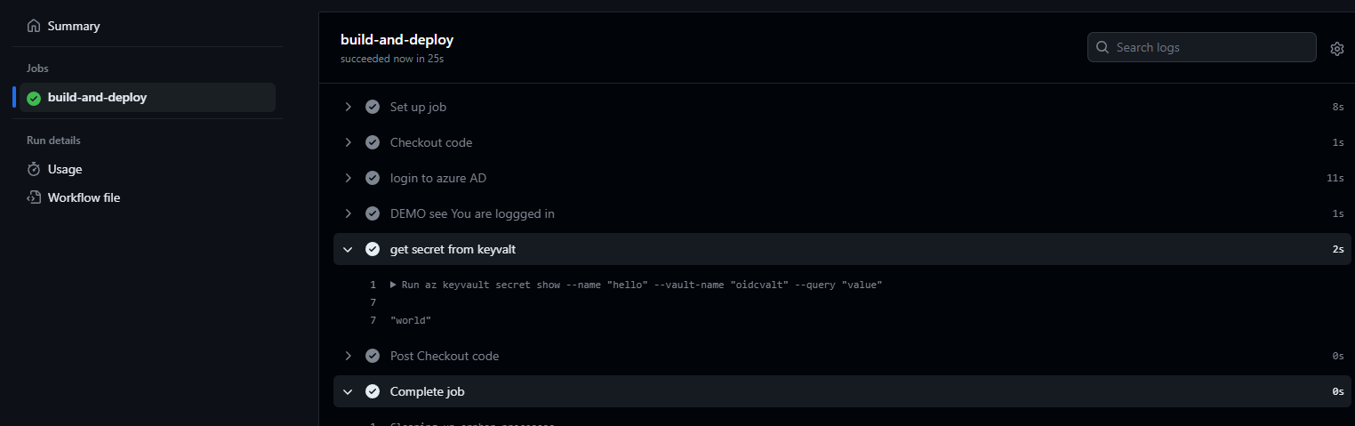 GitHub Federated integration: Azure Key Vault & ACR- Example